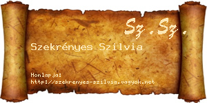 Szekrényes Szilvia névjegykártya